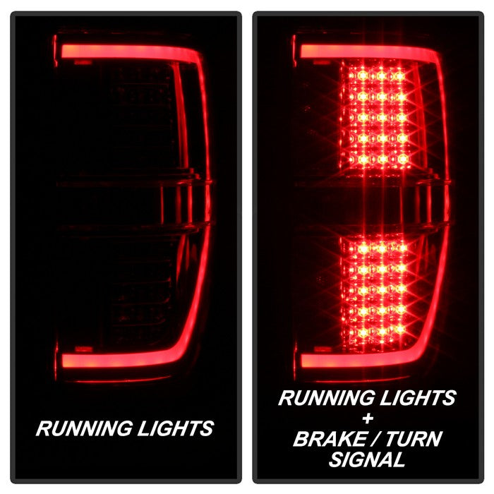 SPYDER xTune 09-14 Ford F-150 Light Bar LED Tail Lights - Red Clear (ALT-JH-FF15009-LBLED-RC) 9042201
