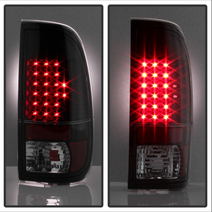 SPYDER Xtune Ford F150 Styleside 97-03 / F250/350/450/550 99-07 LED Tail Lights Black ALT-JH-FF15097-LED-BK 9027635
