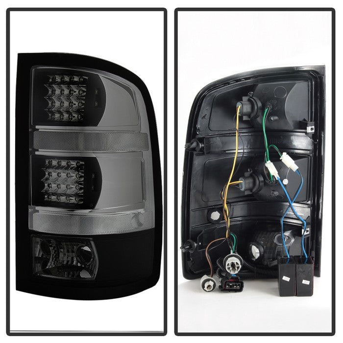 SPYDER Xtune GMC Sierra 07-13 LED Tail Lights Black Smoked ALT-JH-GS07-LED-BSM 9034077