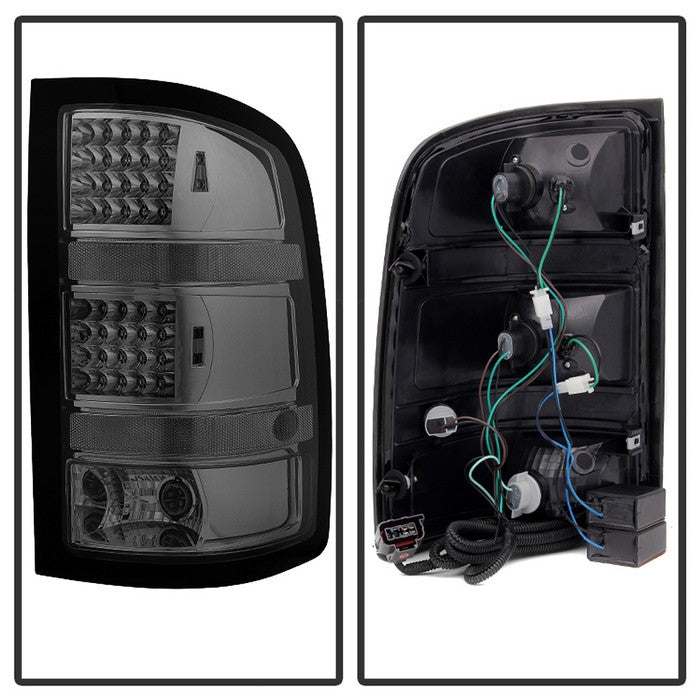 SPYDER Xtune GMC Sierra 07-13 (Not Fit 3500 Dually 4 Rear Wheels) LED Tail Lights Smoked ALT-JH-GS07-LED-SM 9034084