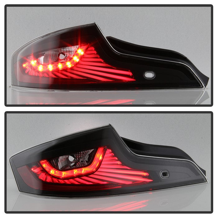 SPYDER xTune 06-07 Infiniti G35 Coupe LED Light Tube Style Tail Lights - Black (ALT-JH-IG3506-LEDLB-BK) 9037719