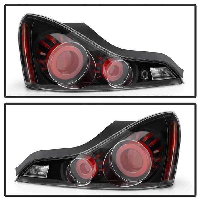 SPYDER xTune 08-13 Infiniti G37 Coupe LED Tube Style Tail Lights - Black (ALT-JH-IG37-2D-LBLED-BK) 9048562