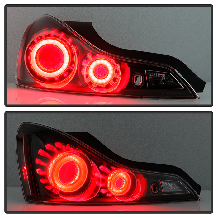 SPYDER xTune 08-13 Infiniti G37 Coupe LED Tube Style Tail Lights - Black (ALT-JH-IG37-2D-LBLED-BK) 9048562