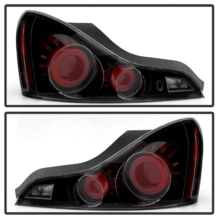 SPYDER xTune 08-13 Infiniti G37 Coupe LED Tube Style Tail Lights - Black Smoked (ALT-JH-IG37-2D-LBLED-BSM) 9048579