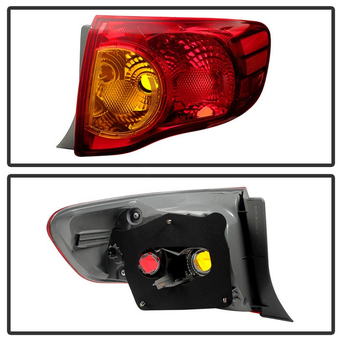SPYDER Xtune Toyota Corolla 2009-2010 Passenger Side Outer Tail Lights - OEM Right ALT-JH-TCO09-OE-OR 9032103