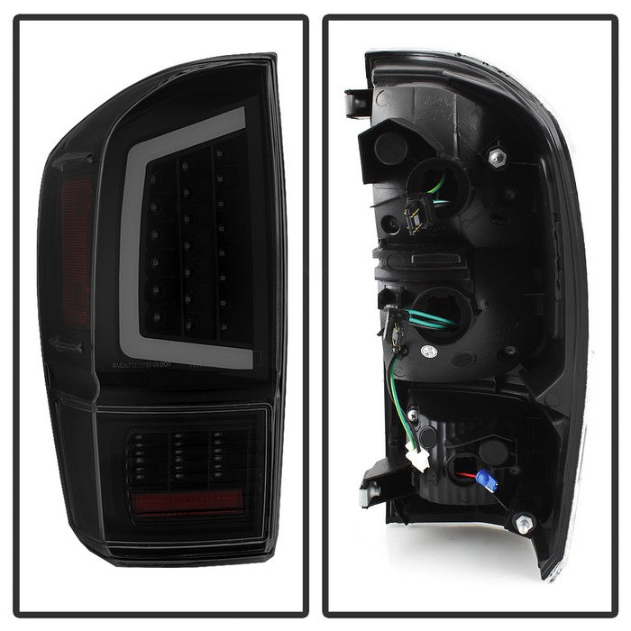 SPYDER xTune 16-18 Toyota Tacoma Light Bar LED Tail Lights - Black Smoked (ALT-JH-TTA16-LBLED-BSM) 9041693