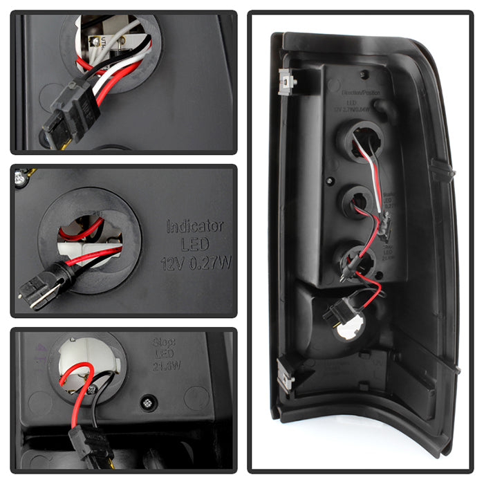 SPYDER Xtune 03-06 Silverado 1500/2500 (Will Not Fit Stepside) LED Tail Lights Black ALT-ON-CS03-LED-BK 5008763