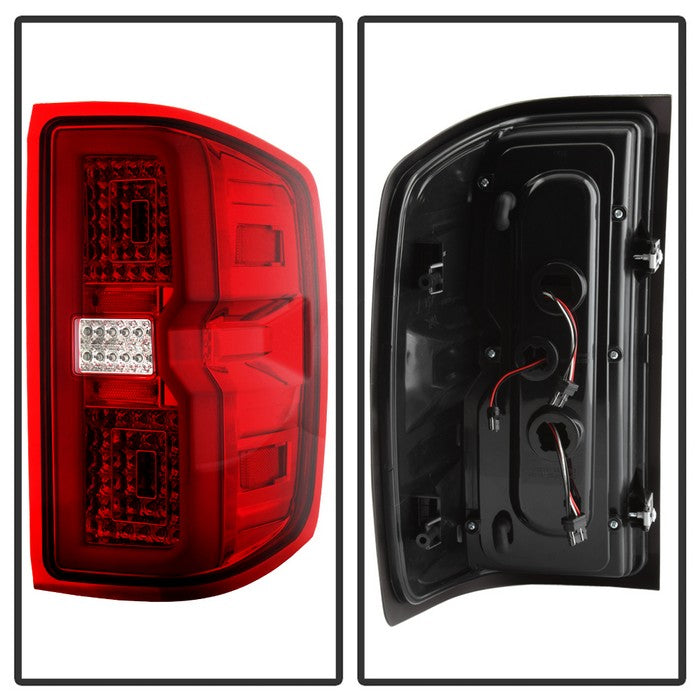 SPYDER xTune 14-16 Chevy Silverado 1500 Light Bar LED Tail Lights - Red Clear (ALT-ON-CS14-LBLED-RC) 9040313