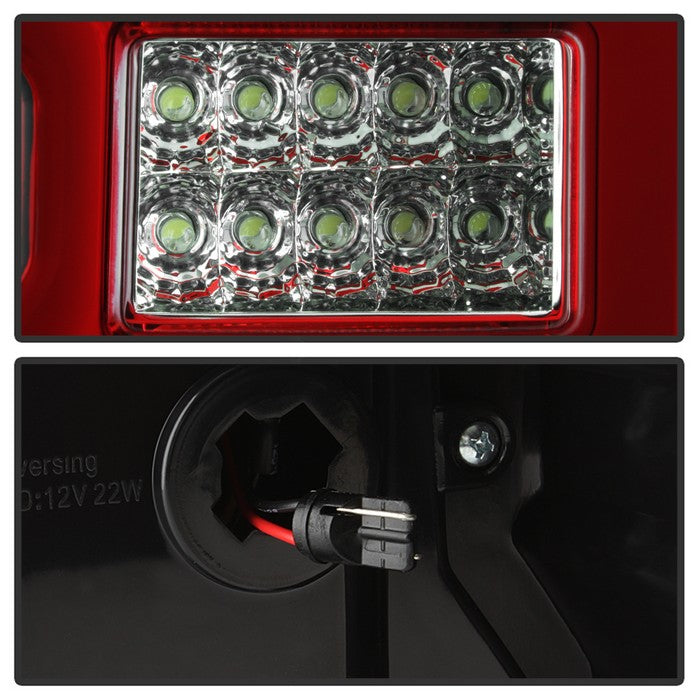 SPYDER xTune 14-16 Chevy Silverado 1500 Light Bar LED Tail Lights - Red Clear (ALT-ON-CS14-LBLED-RC) 9040313