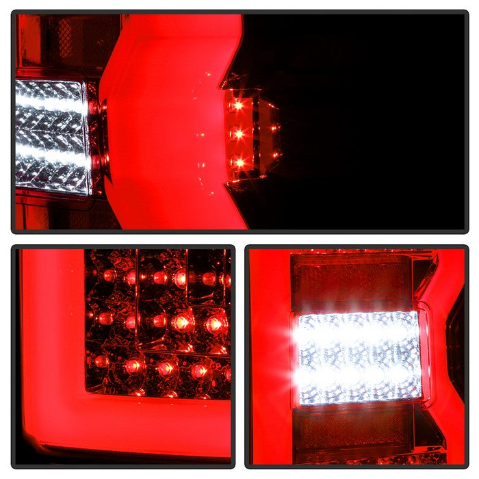 SPYDER xTune 14-16 Chevy Silverado 1500 Light Bar LED Tail Lights - Red Clear (ALT-ON-CS14-LBLED-RC) 9040313