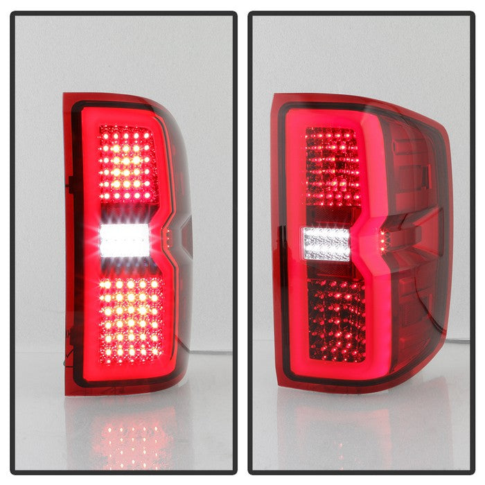 SPYDER xTune 14-16 Chevy Silverado 1500 Light Bar LED Tail Lights - Red Clear (ALT-ON-CS14-LBLED-RC) 9040313