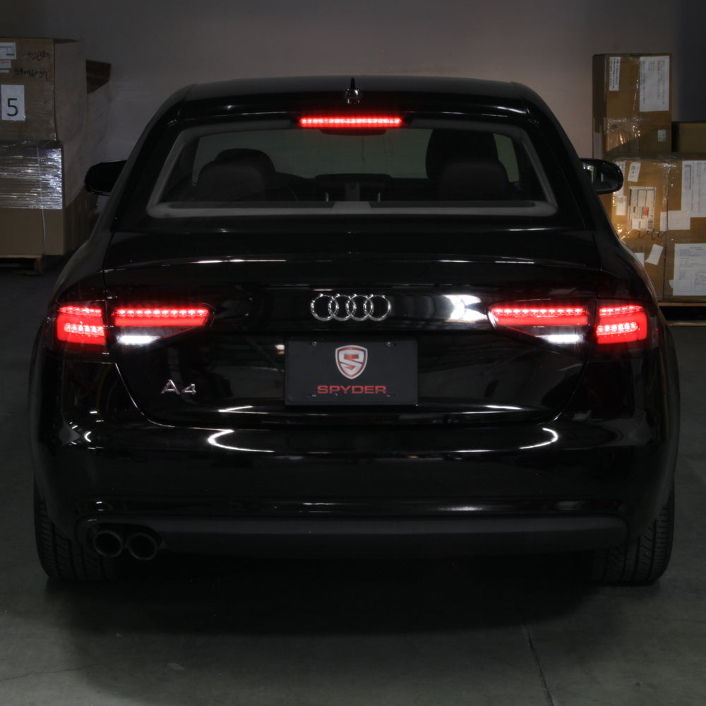 SPYDER 13-16 Audi A4 4DR LED Tail Lights LED Clear Reverse Lights - Black ALT-YD-AA413-SEQ-BK 5087171