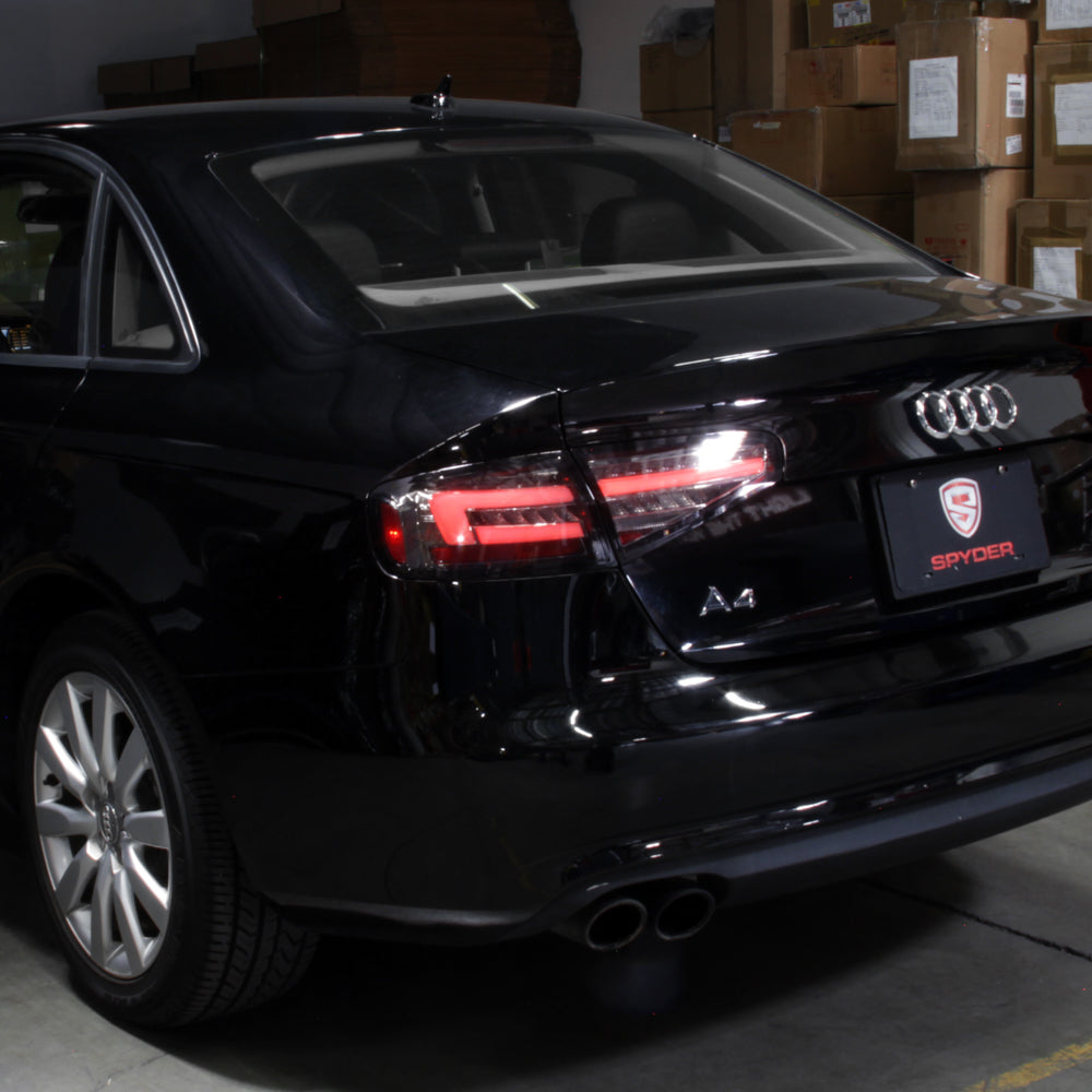 SPYDER 13-16 Audi A4 4DR LED Tail Lights LED Clear Reverse Lights - Black ALT-YD-AA413-SEQ-BK 5087171