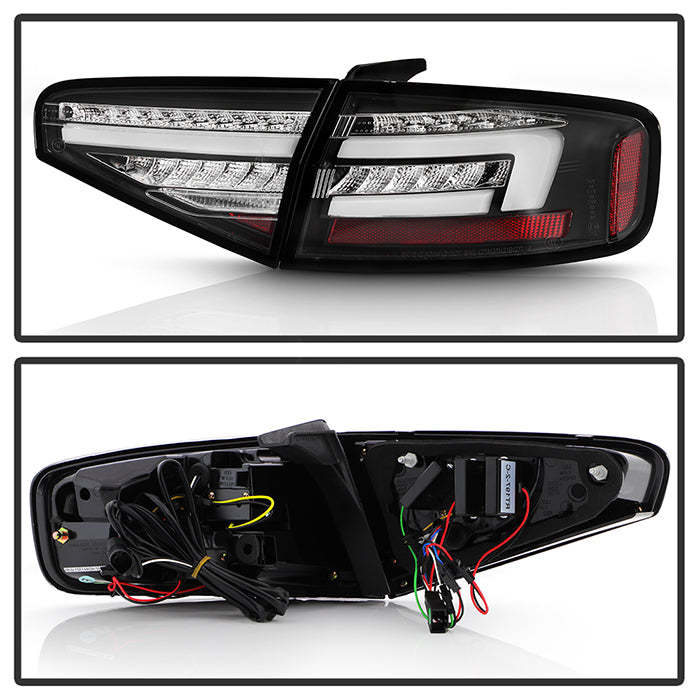 SPYDER 13-16 Audi A4 4DR LED Tail Lights LED Clear Reverse Lights - Black ALT-YD-AA413-SEQ-BK 5087171