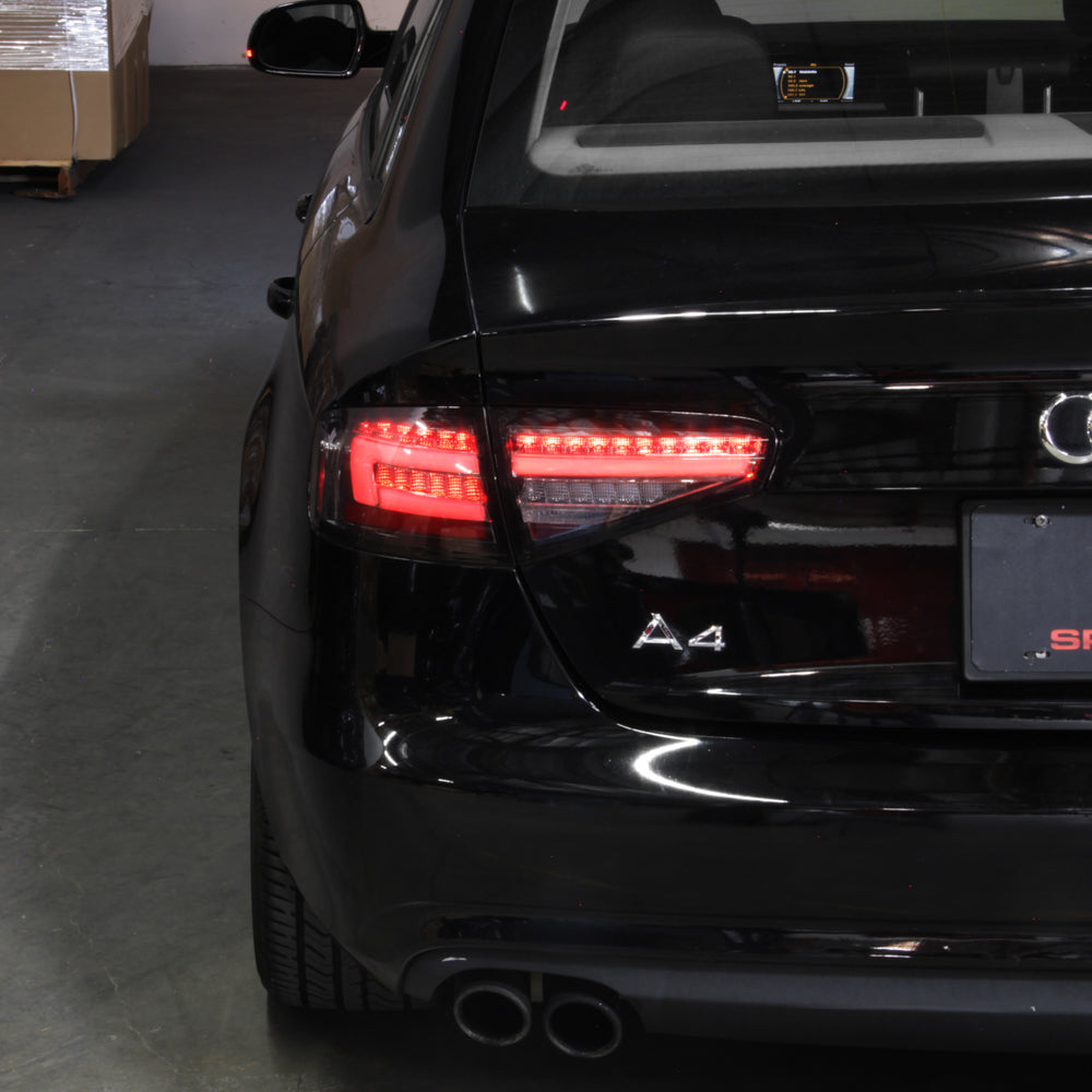 SPYDER 13-16 Audi A4 4DR LED Tail Lights LED Clear Reverse Lights - Black ALT-YD-AA413-SEQ-BK 5087171