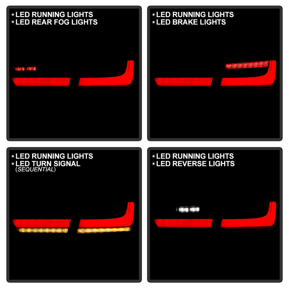 SPYDER 11-17 BMW 5 Series F10 F18 M5  Sequential Turn Signal LED Tail Light - BK ALT-YD-BMWF1011-BK 5088512