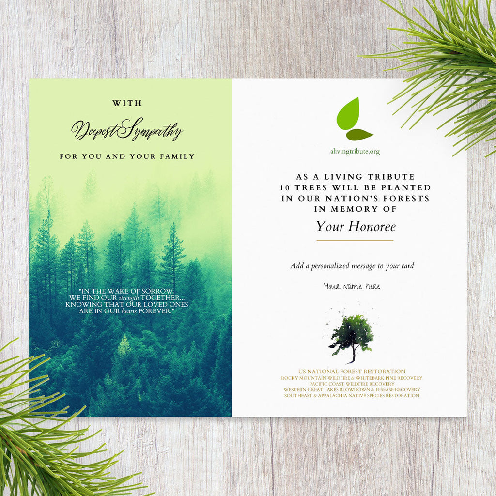 Send a Reforestation Sympathy Card - A Living Tribute®
