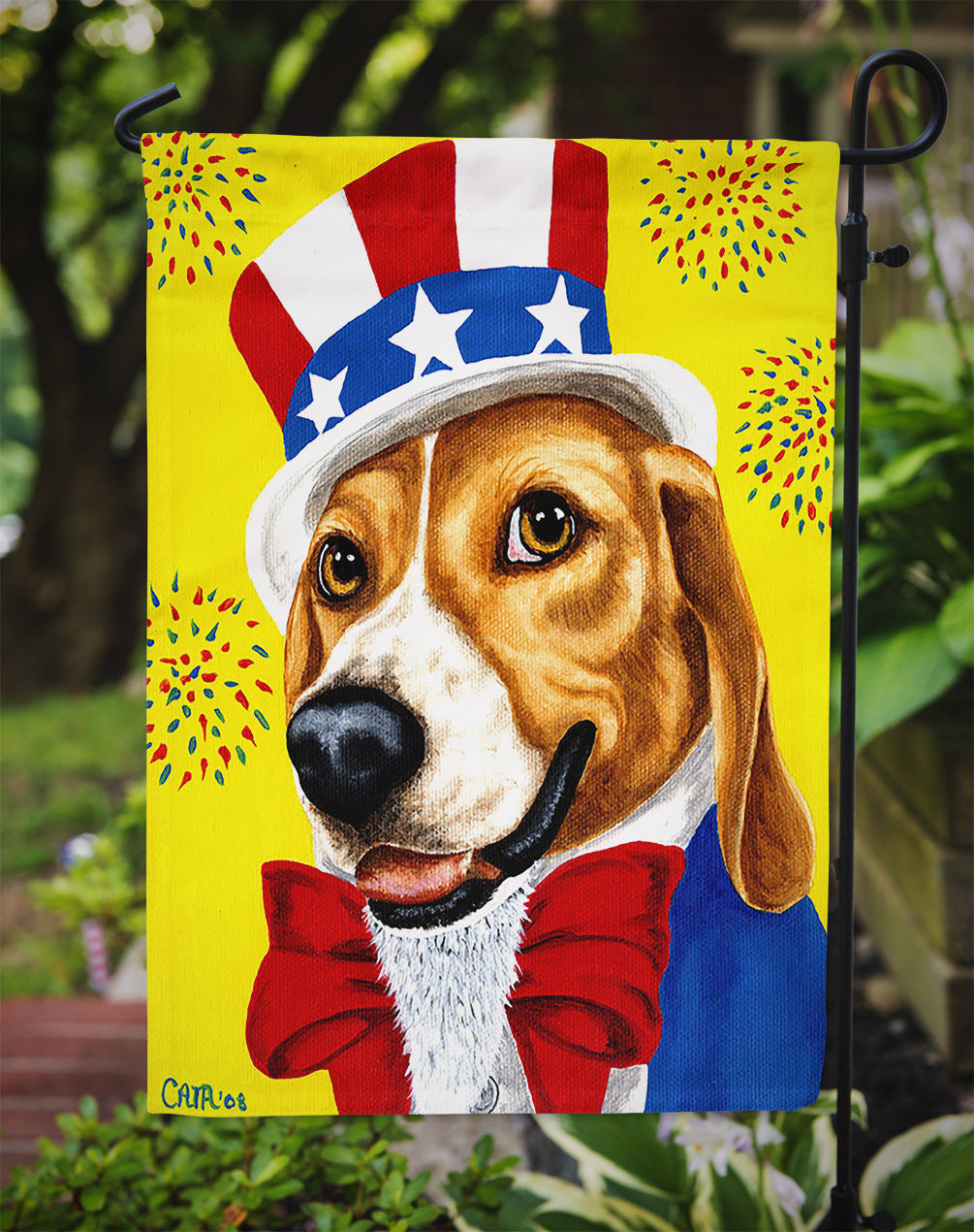 Unble Sam's USA Beagle Garden Flag Mailbox Decorative Yard Banner Outside Patio Artwork for Flower Beds, Garden Size, Multicolor