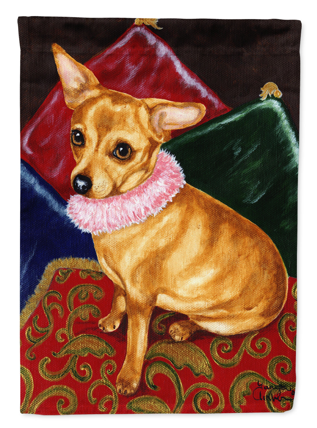 Pillow Princess Chihuahua Garden Flag Mailbox Decorative Yard Banner Outside Patio Artwork for Flower Beds, Garden Size, Multicolor