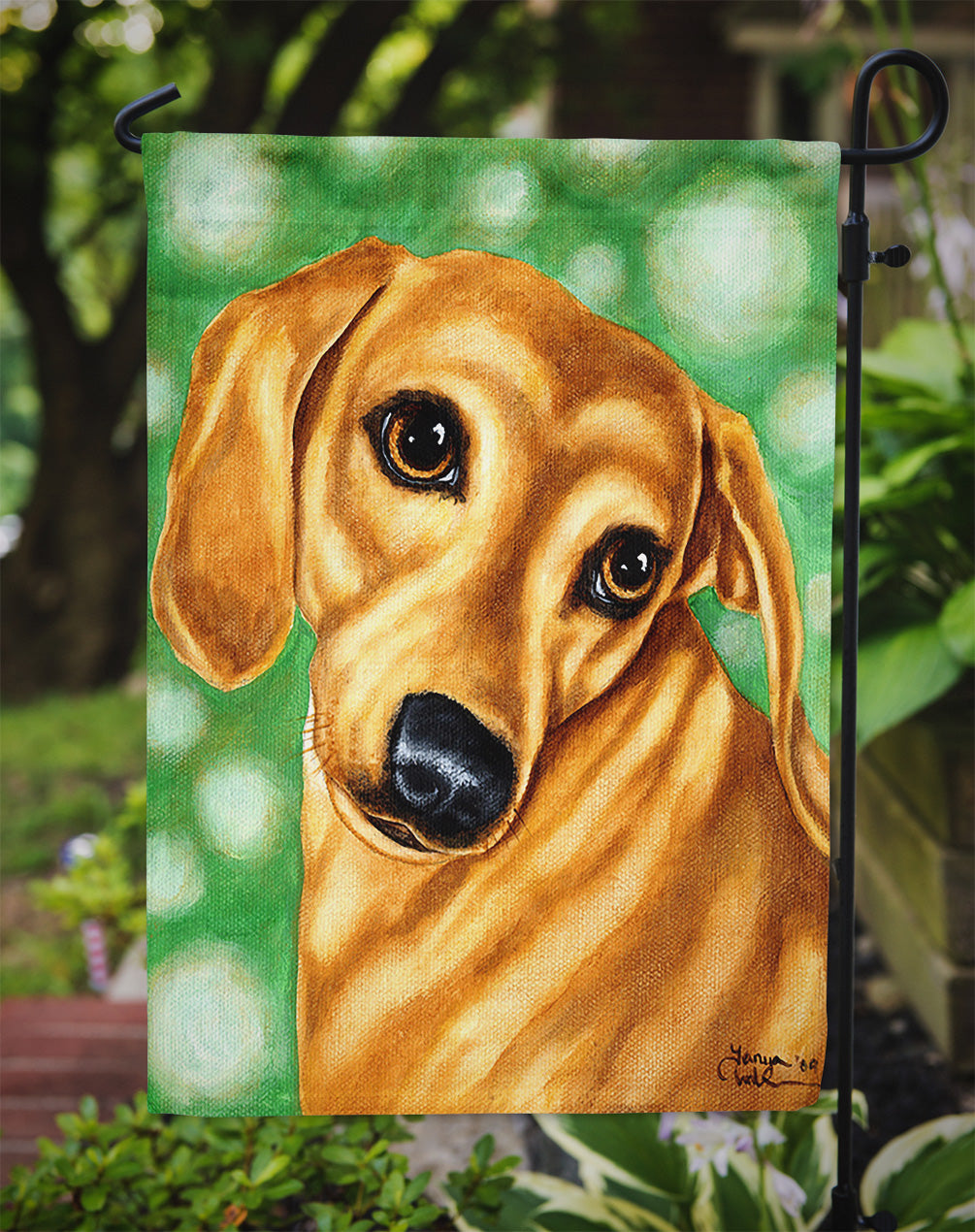 The Eyes Have It Dachshund Garden Flag Mailbox Decorative Yard Banner Outside Patio Artwork for Flower Beds, Garden Size, Multicolor