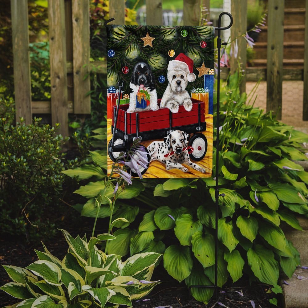 Christmas Westie, Newfoundland, Dalmatian Garden Flag Mailbox Decorative Yard Banner Outside Patio Artwork for Flower Beds, Garden Size, Multicolor