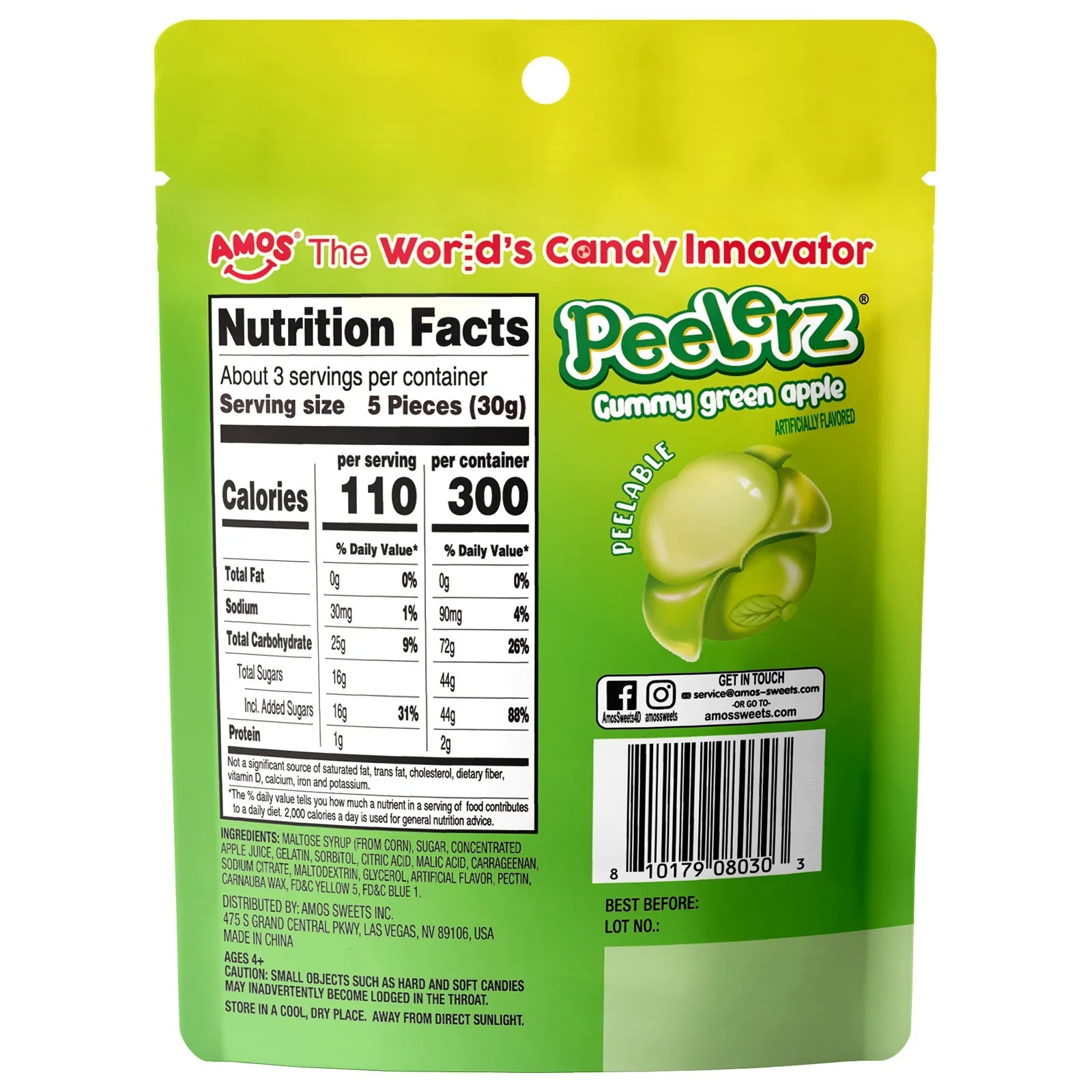 Amos Peelerz Green Apple 6 pack (3oz)