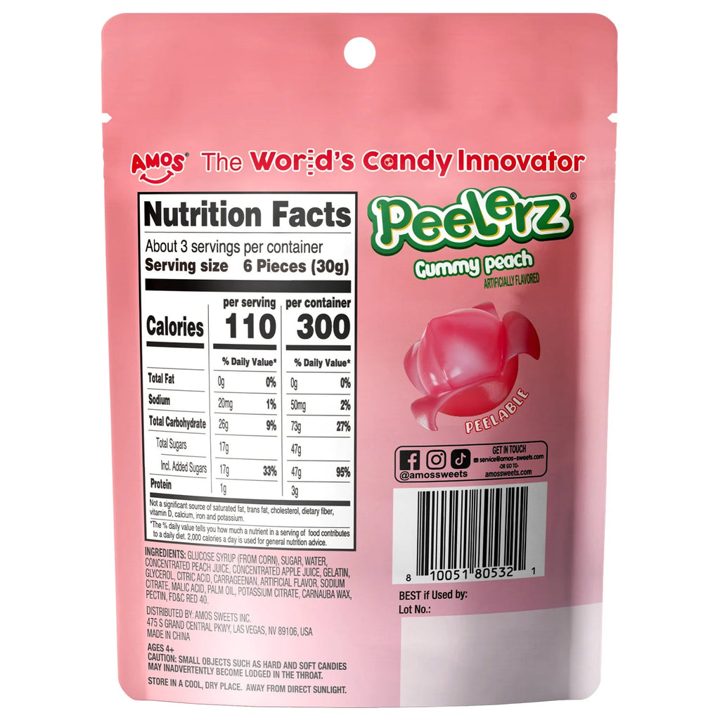 Amos Peelerz Peach 6 pack (3oz)