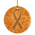 Orange Ribbon for Leukemia Awareness Ceramic Ornament Christmas Tree Hanging Decorations for Home Christmas Holiday, Party, Gift, 3 in, Multicolor