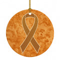 Orange Ribbon for Leukemia Awareness Ceramic Ornament Christmas Tree Hanging Decorations for Home Christmas Holiday, Party, Gift, 3 in, Multicolor
