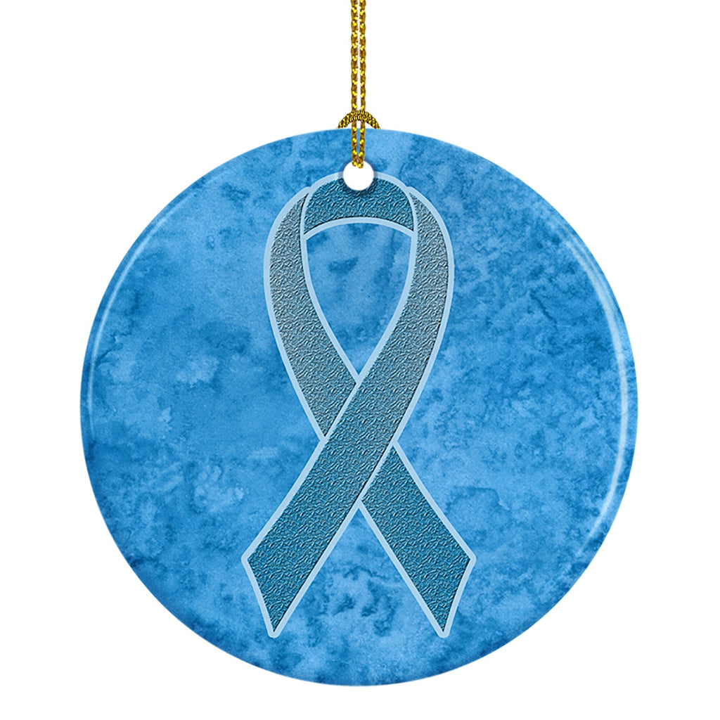 Blue Ribbon for Prostate Cancer Awareness Ceramic Ornament Christmas Tree Hanging Decorations for Home Christmas Holiday, Party, Gift, 3 in, Multicolor