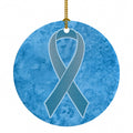 Blue Ribbon for Prostate Cancer Awareness Ceramic Ornament Christmas Tree Hanging Decorations for Home Christmas Holiday, Party, Gift, 3 in, Multicolor