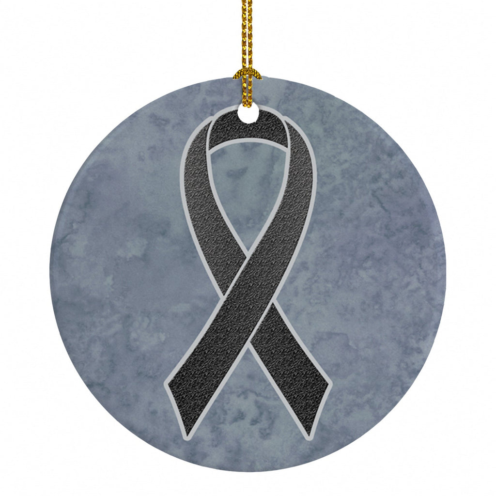 Black Ribbon for Melanoma Cancer Awareness Ceramic Ornament Christmas Tree Hanging Decorations for Home Christmas Holiday, Party, Gift, 3 in, Multicolor