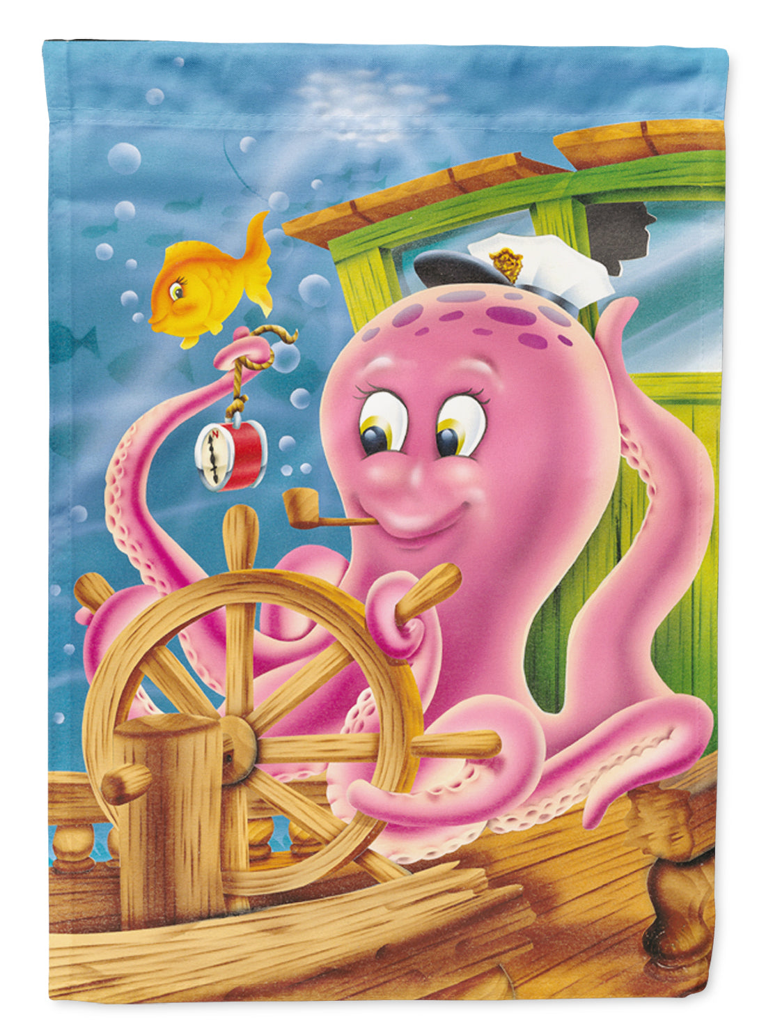 Captain Octopus Garden Flag Mailbox Decorative Yard Banner Outside Patio Artwork for Flower Beds, Garden Size, Multicolor