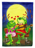 Frog Love Songs Garden Flag Mailbox Decorative Yard Banner Outside Patio Artwork for Flower Beds, Garden Size, Multicolor