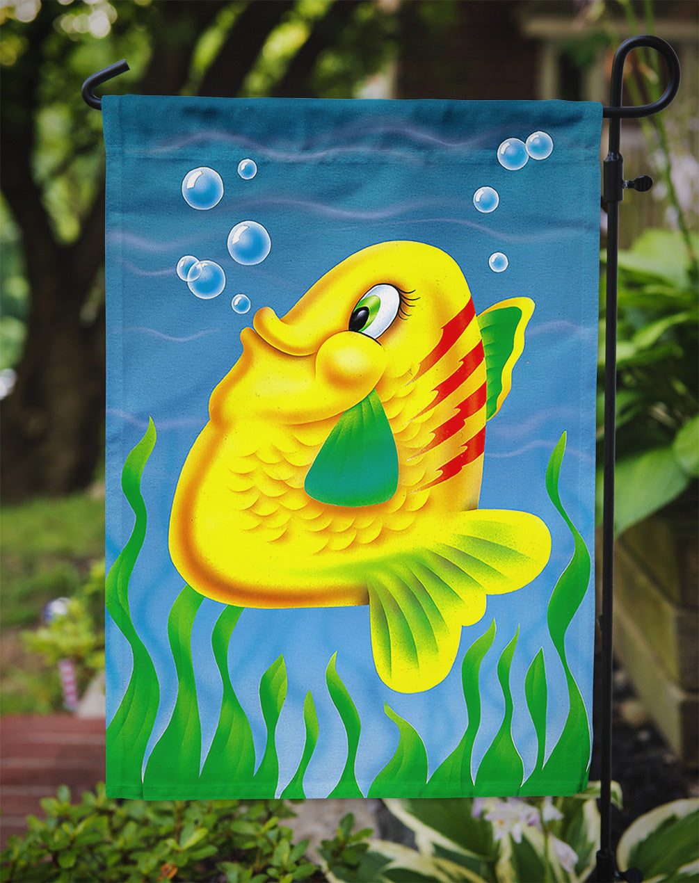 Yellow Fish Garden Flag Mailbox Decorative Yard Banner Outside Patio Artwork for Flower Beds, Garden Size, Multicolor