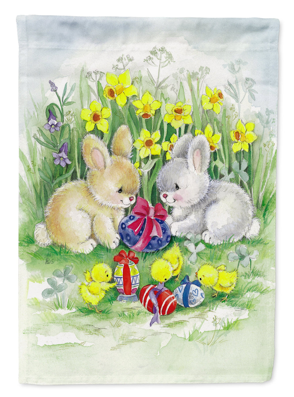 Easter Bunnies with Eggs Garden Flag Mailbox Decorative Yard Banner Outside Patio Artwork for Flower Beds, Garden Size, Multicolor