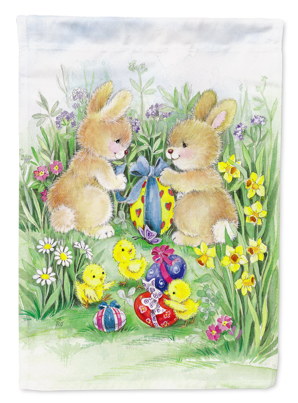 Brown Easter Bunnies with Eggs Garden Flag Mailbox Decorative Yard Banner Outside Patio Artwork for Flower Beds, Garden Size, Multicolor