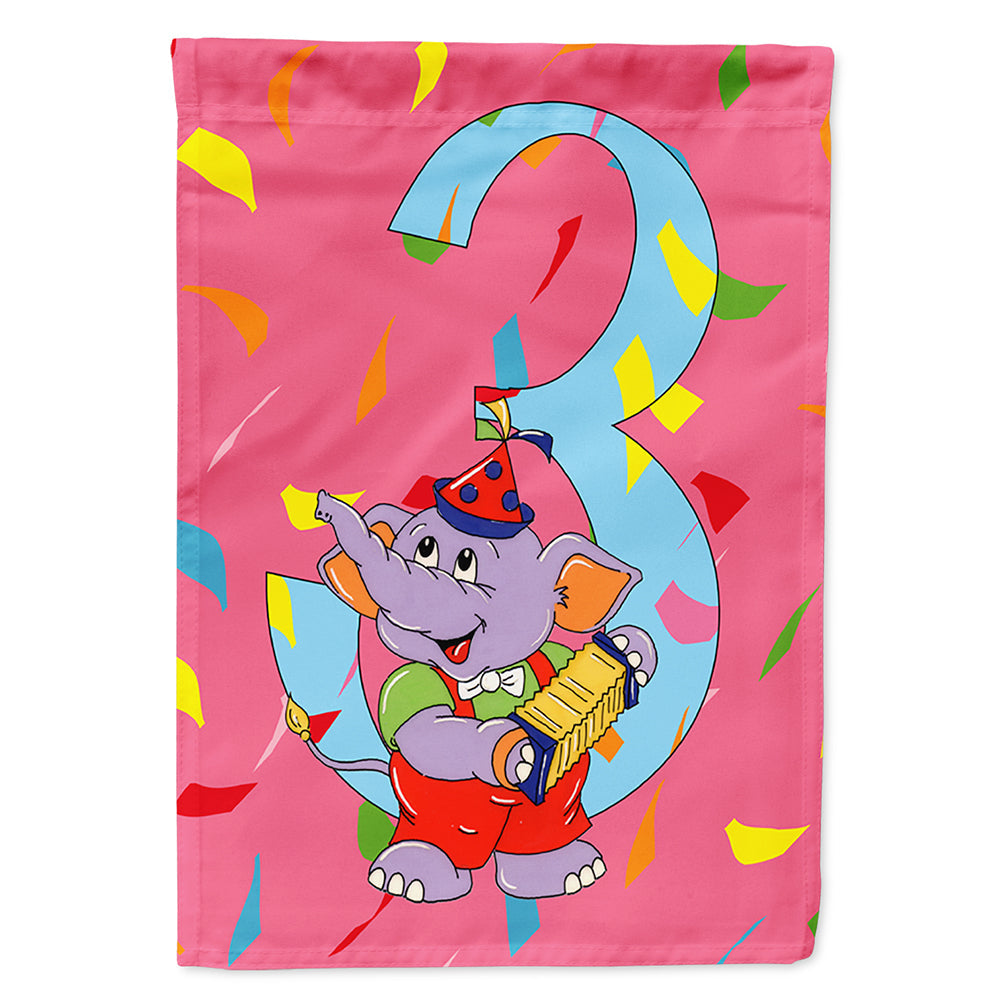 Happy 3rd Birthday Age 3 House Flag 28x40 Porch Sleeve Pole Decorative Outside Yard Banner Artwork Wall Hanging, Polyester