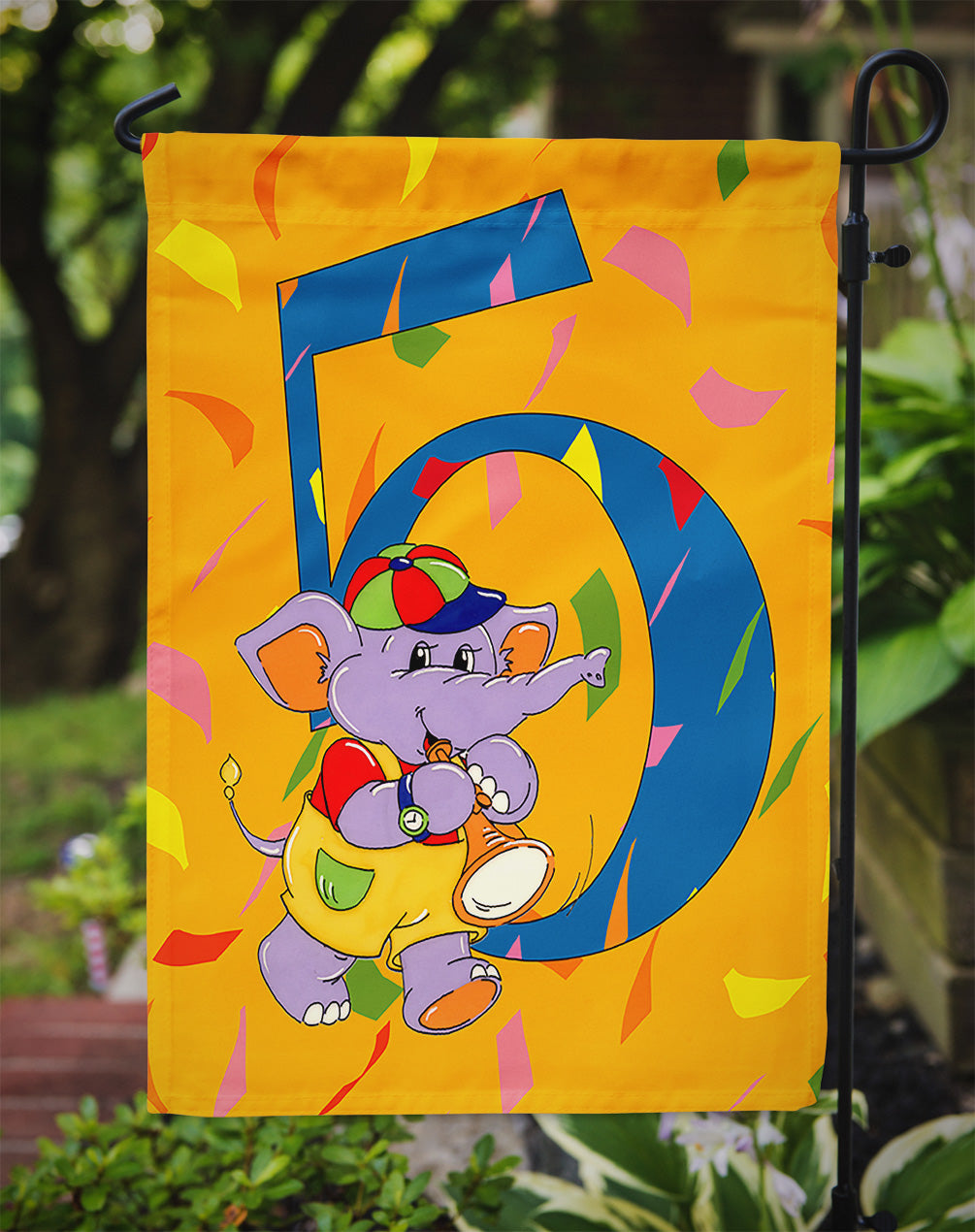 Happy 5th Birthday Age 5 Garden Flag Mailbox Decorative Yard Banner Outside Patio Artwork for Flower Beds, Garden Size, Multicolor