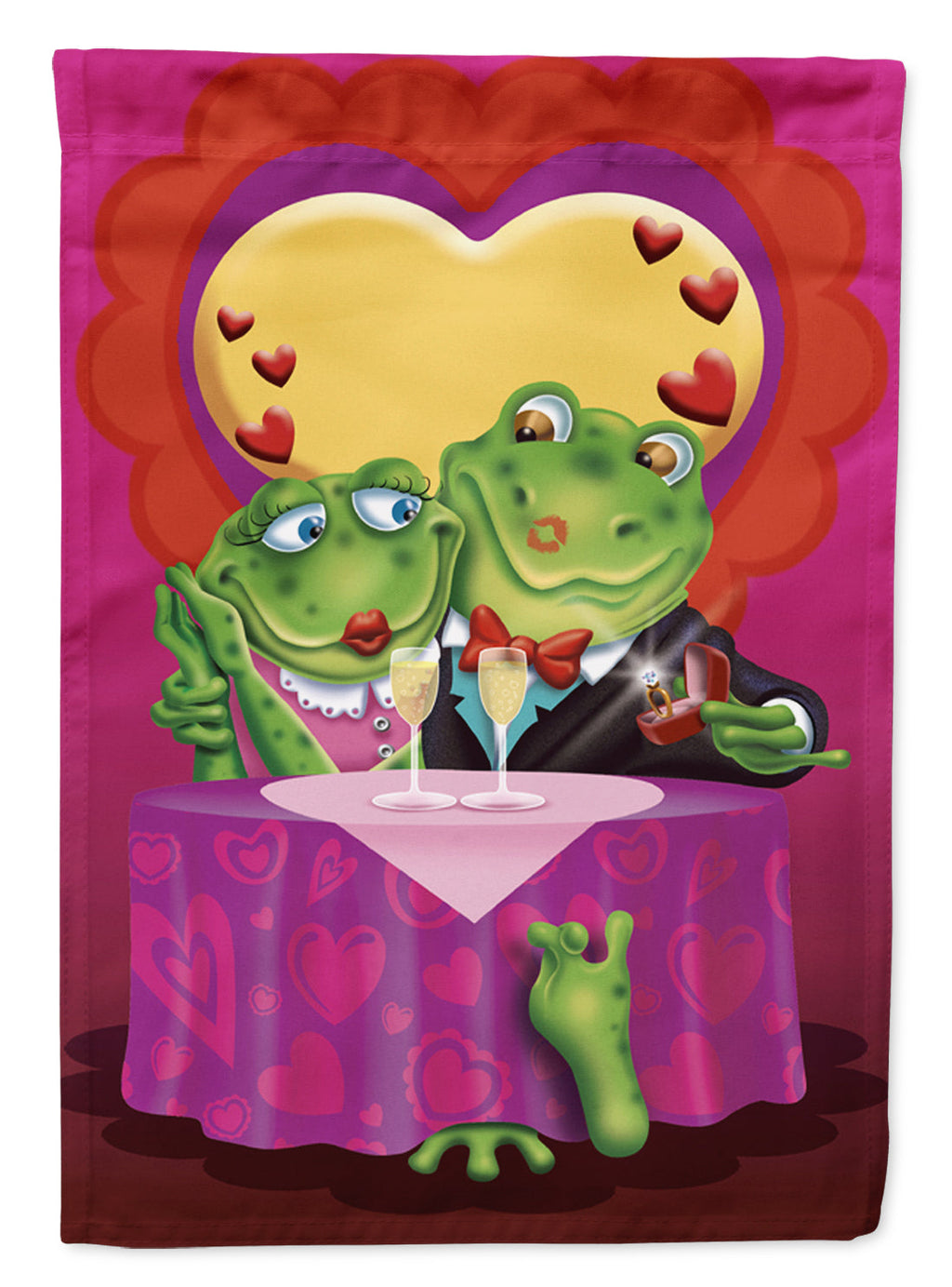 Frog Valentine's Day Date Garden Flag Mailbox Decorative Yard Banner Outside Patio Artwork for Flower Beds, Garden Size, Multicolor
