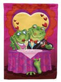 Frog Valentine's Day Date Garden Flag Mailbox Decorative Yard Banner Outside Patio Artwork for Flower Beds, Garden Size, Multicolor