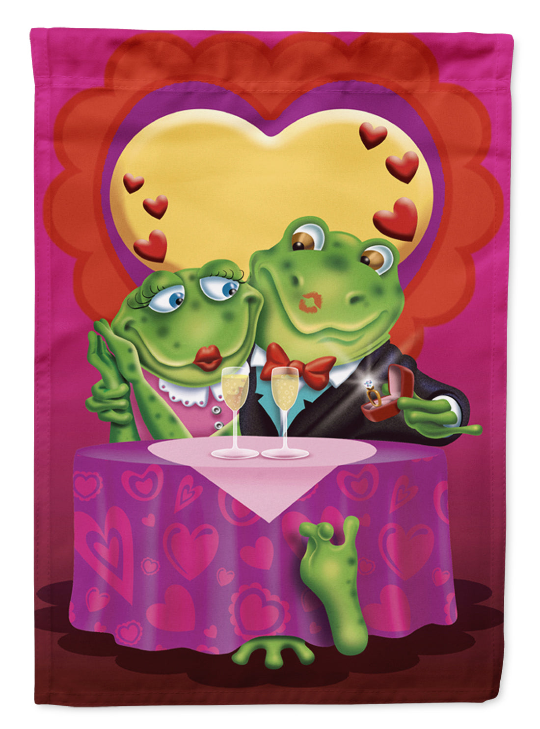 Frog Valentine's Day Date Garden Flag Mailbox Decorative Yard Banner Outside Patio Artwork for Flower Beds, Garden Size, Multicolor