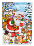 Christmas Santa Forrest Friends Garden Flag Mailbox Decorative Yard Banner Outside Patio Artwork for Flower Beds, Garden Size, Multicolor