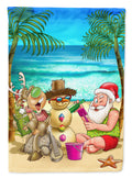 Beach Christmas Santa Claus and Sandman Garden Flag Mailbox Decorative Yard Banner Outside Patio Artwork for Flower Beds, Garden Size, Multicolor