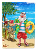 Beach Christmas Santa Claus Swimming Garden Flag Mailbox Decorative Yard Banner Outside Patio Artwork for Flower Beds, Garden Size, Multicolor