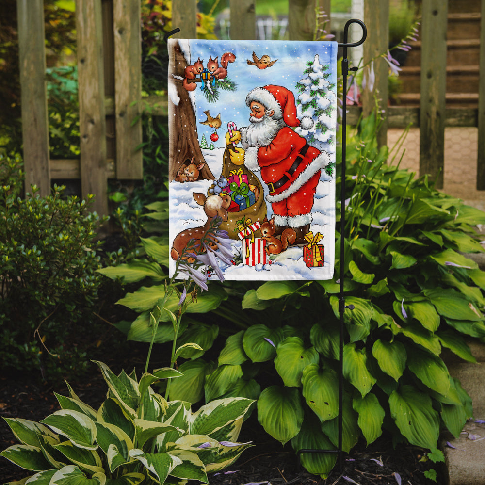 Christmas Santa Claus handing out presents Garden Flag Mailbox Decorative Yard Banner Outside Patio Artwork for Flower Beds, Garden Size, Multicolor