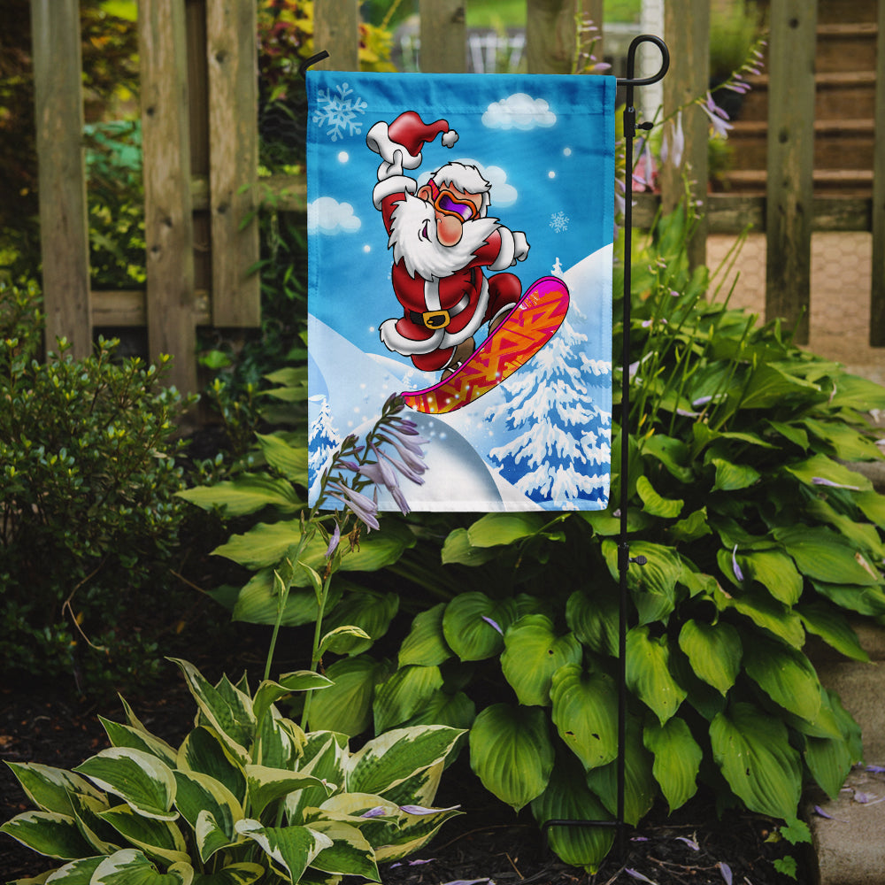 Christmas Santa Claus Snowboarding Garden Flag Mailbox Decorative Yard Banner Outside Patio Artwork for Flower Beds, Garden Size, Multicolor
