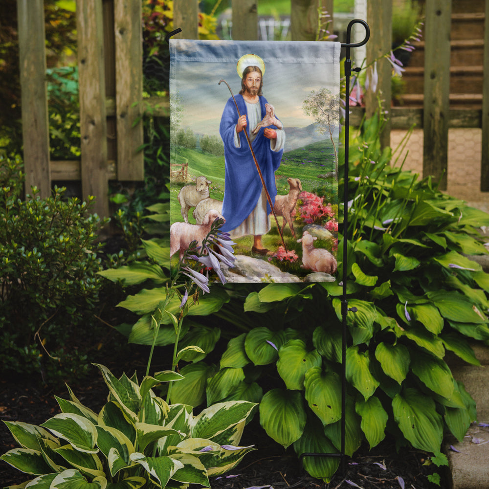 Jesus the Shepherd and his flock of sheep Garden Flag Mailbox Decorative Yard Banner Outside Patio Artwork for Flower Beds, Garden Size, Multicolor