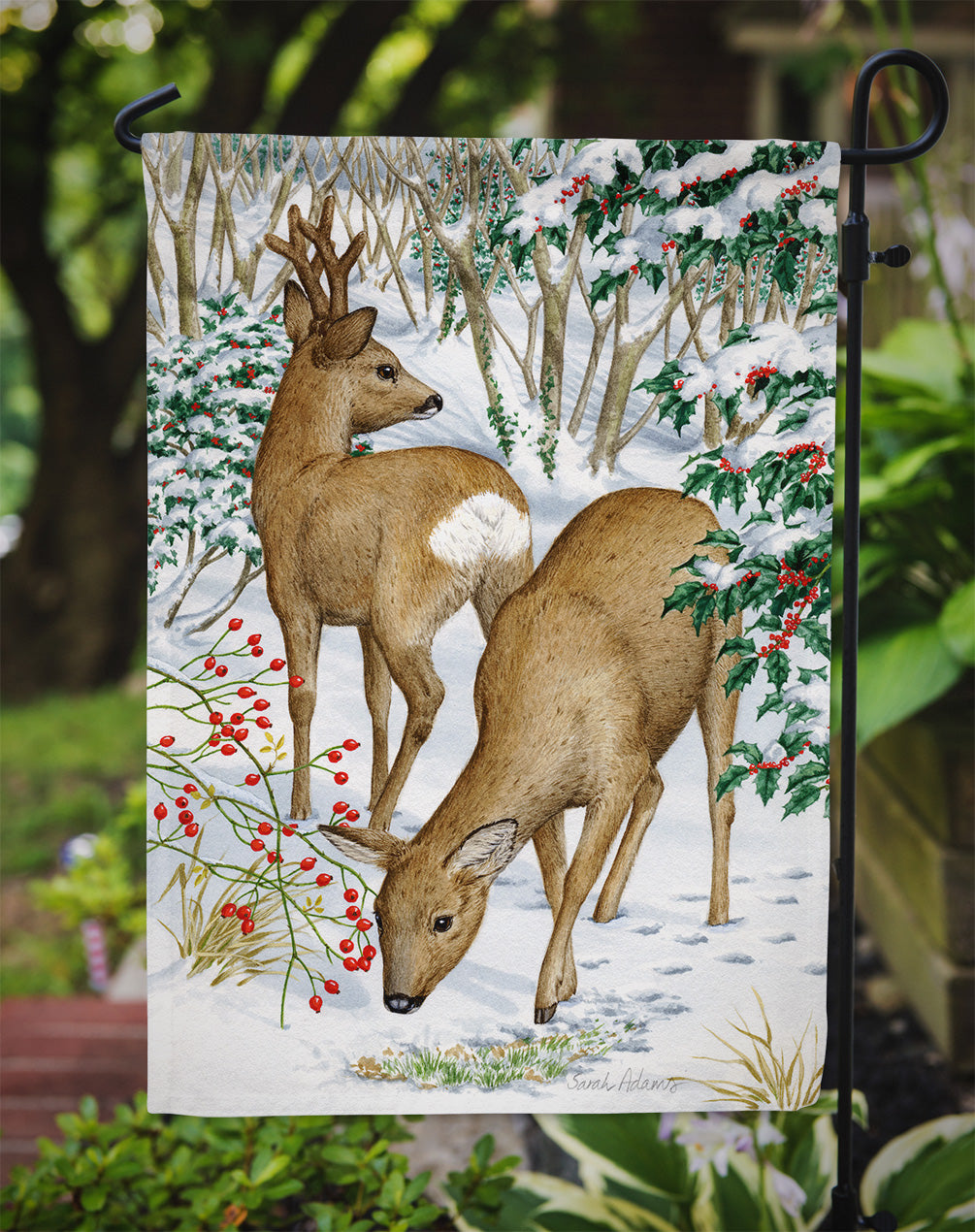 European Roe Deer Western Roe Deer Garden Flag Mailbox Decorative Yard Banner Outside Patio Artwork for Flower Beds, Garden Size, Multicolor
