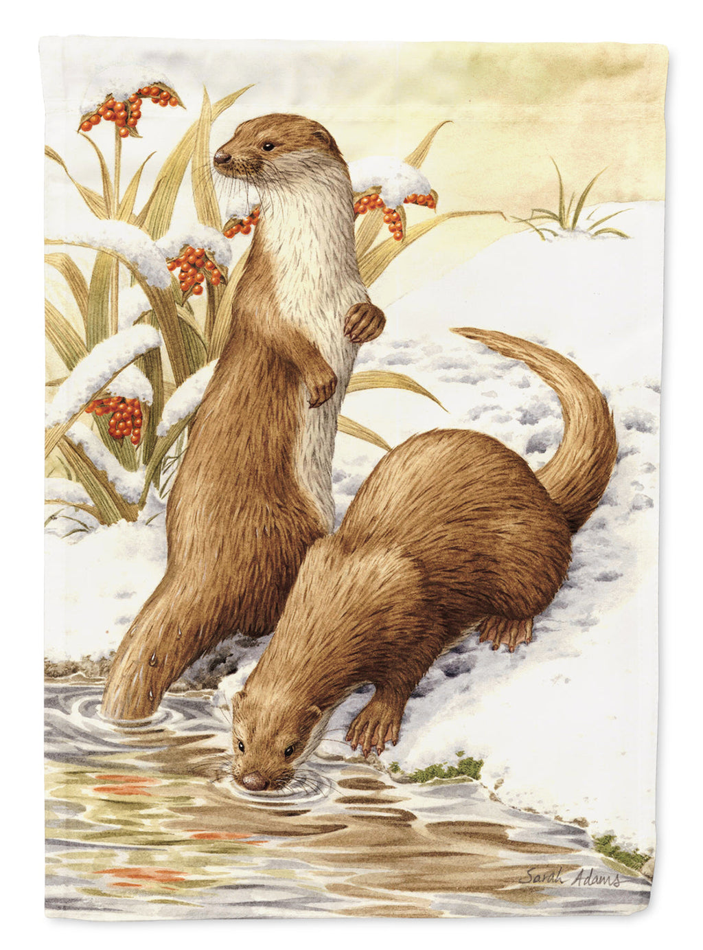 Otters & Gladon Irises Garden Flag Mailbox Decorative Yard Banner Outside Patio Artwork for Flower Beds, Garden Size, Multicolor